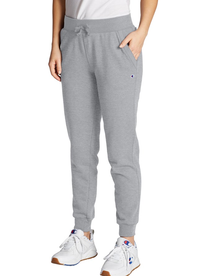 Champion Womens Joggers NZ - Powerblend Fleece Grey ( 0643-GNWBF )